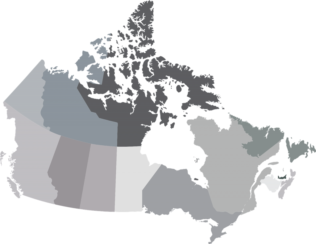 map, canada, provinces